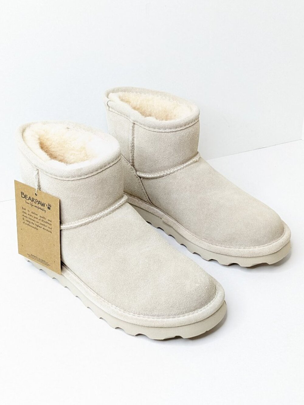 Bearpaw Alyssa Sheepskin Winter Booties Iced Coffee Women's 6.5